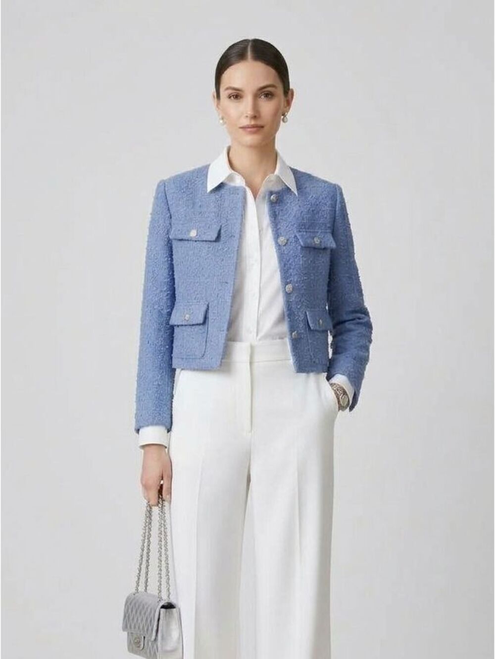 H&M Blue Textured Jacket